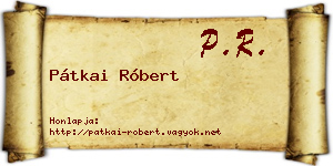 Pátkai Róbert névjegykártya